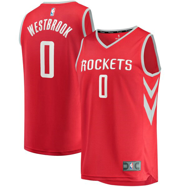 Maillot nba Houston Rockets Icon Edition Homme Russell Westbrook 0 Rouge